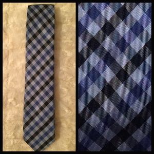 Blue Plaid Skinny Tie